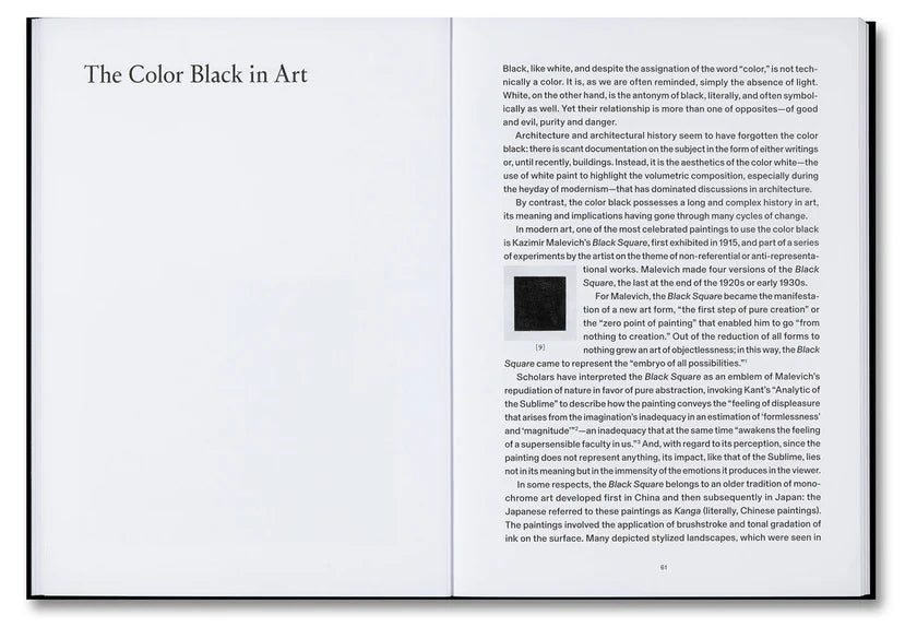 THE COLOR BLACK · Antinomies of a Color in Architecture and Art