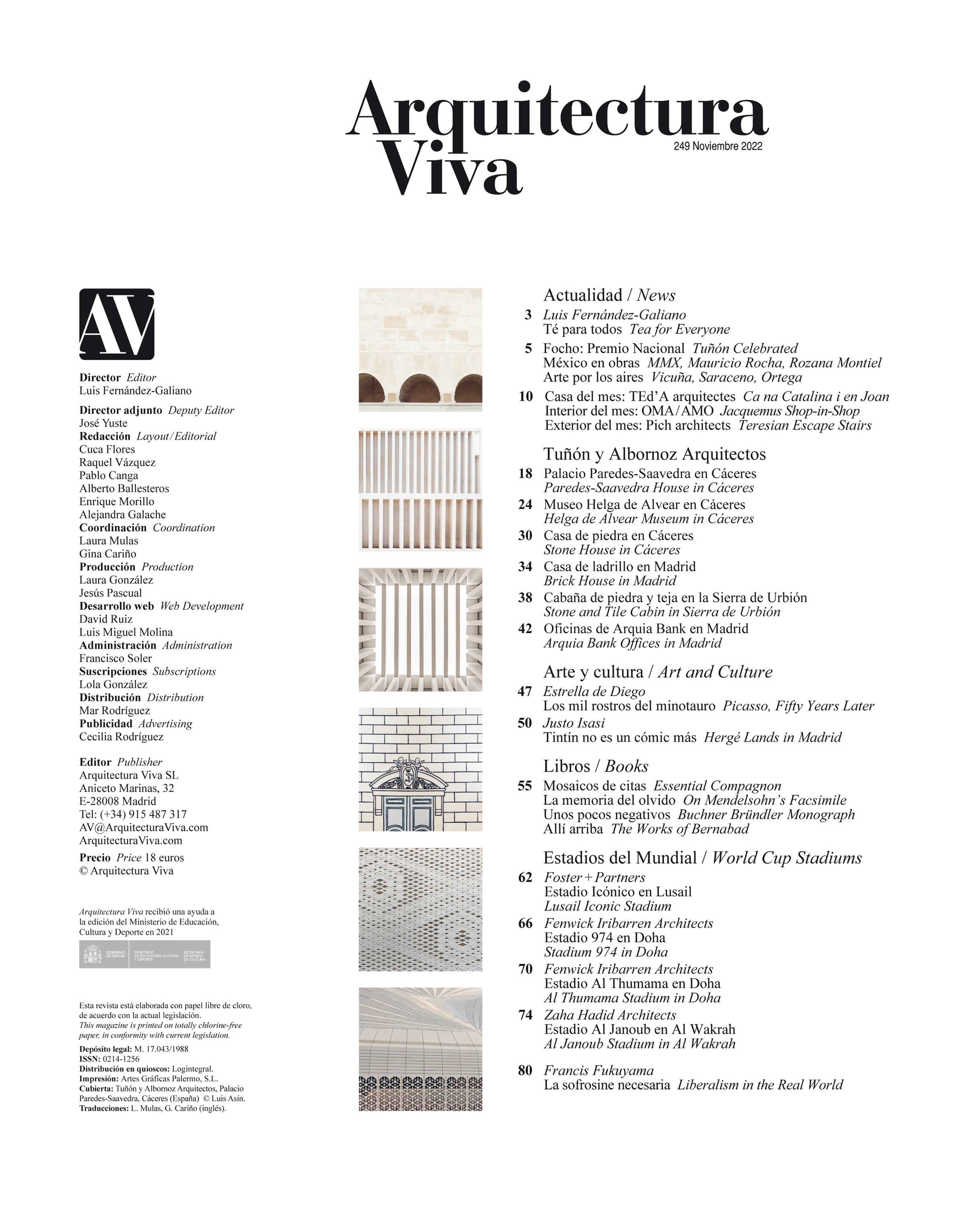 ARQUITECTURA VIVA · #249 Tuñón y Albornoz